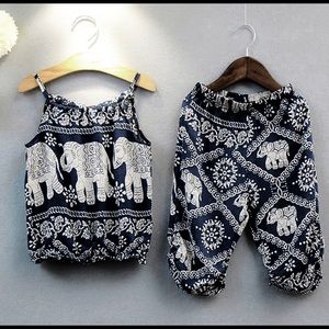 🍭 NWOT Two Piece Harem Pant Romper Set